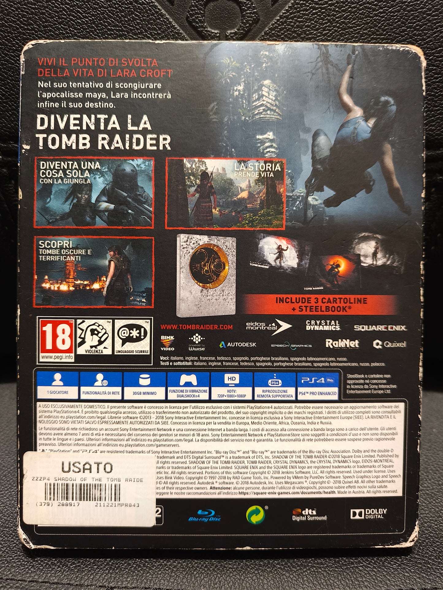 Shadow of the tomb raider limited edition steelbook ps4