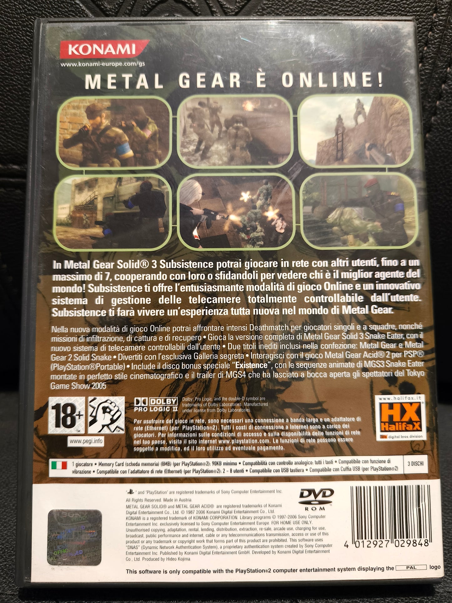 Metal Gear solid 3 subsistence ps2