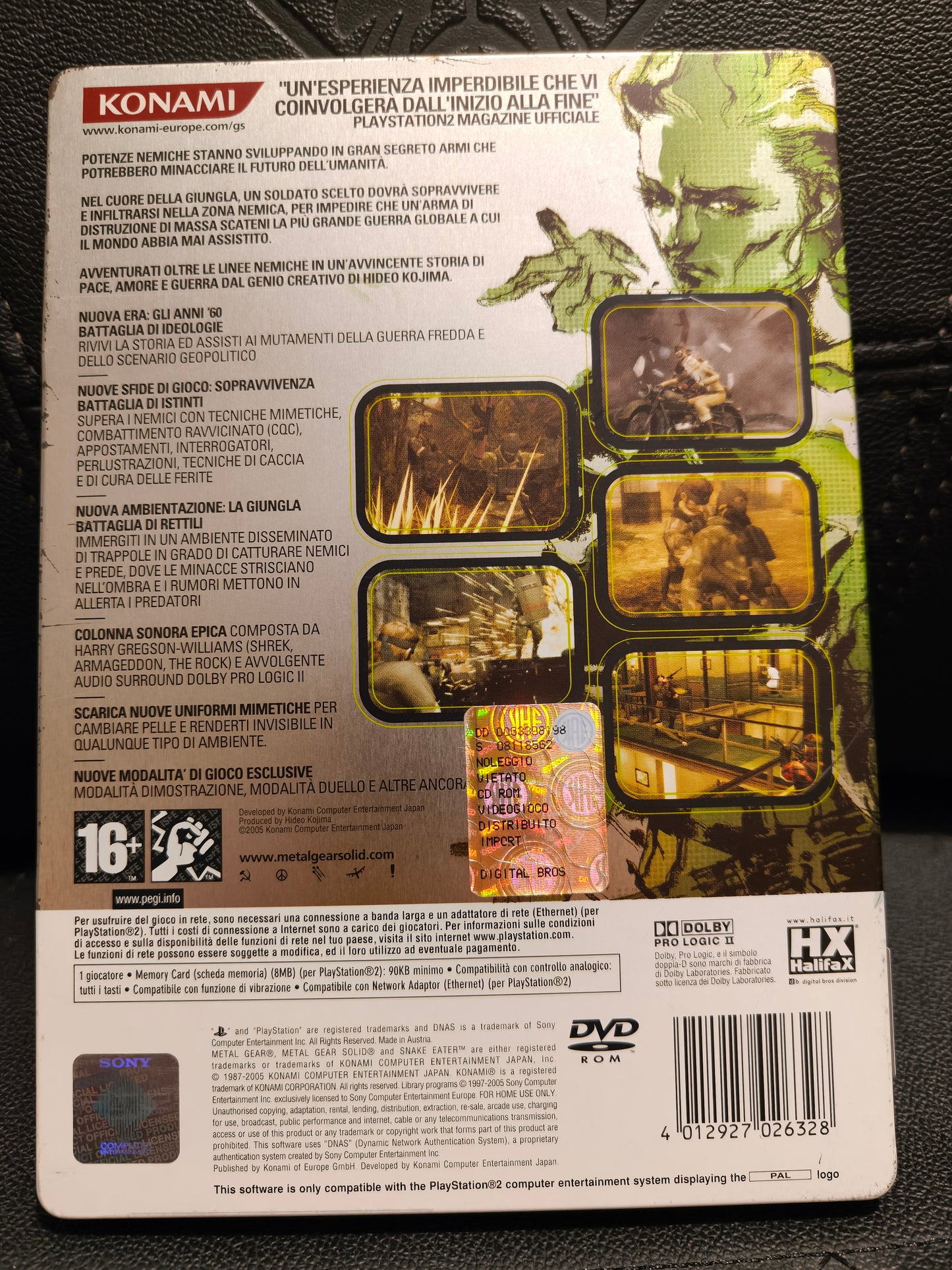 Metal Gear solid 3 Snake eater ps2 limited edition steelbook