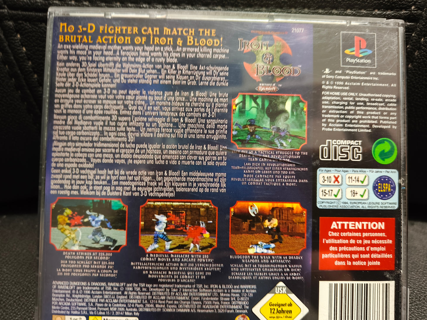 Advanced dungeons e dragons iron e Blood ps1